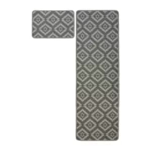 Homemaker Aztec Runner & Doormat Grey 57X230Cm & 57X40Cm