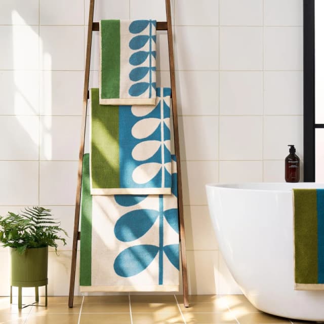 Orla Kiely Stem Check Towel Willow