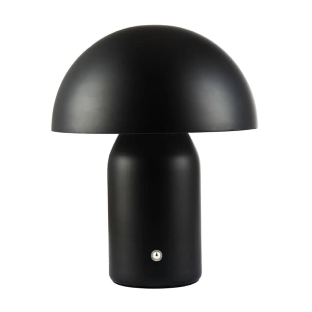 Happy Homewares Modern Rechargeable Mushroom Table Lamp with Touch Dimmer Button in Black Size: 14" Black Unisex 14"