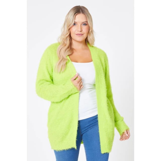 Be You Be You Fluffy Knit Cardigan - Green 8 Female