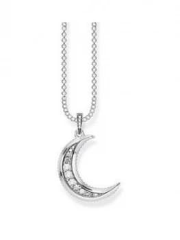 Thomas Sabo Sterling Silver Cubic Zirconia Moon Pendant Necklace, One Colour, Women