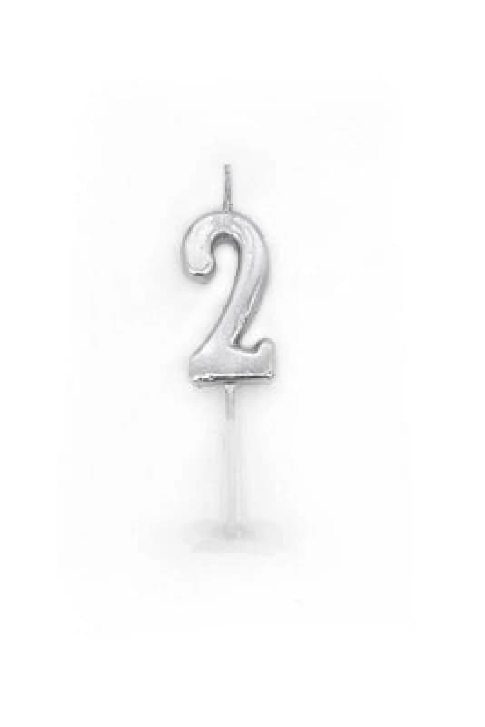 Shatchi Silver 2 Number Candle Birthday Anniversary Party Cake Decorations Topper Silver unisex