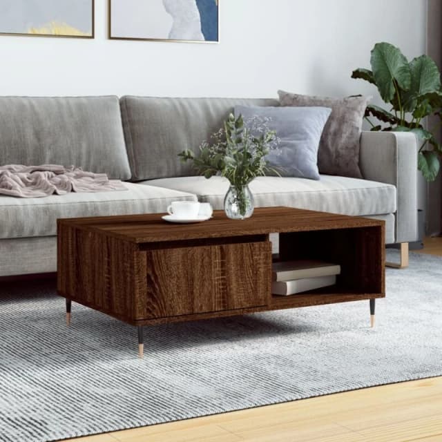 Vidaxl Coffee Table Brown Oak 90X60X35cm Engineered Wood, Brown 827059