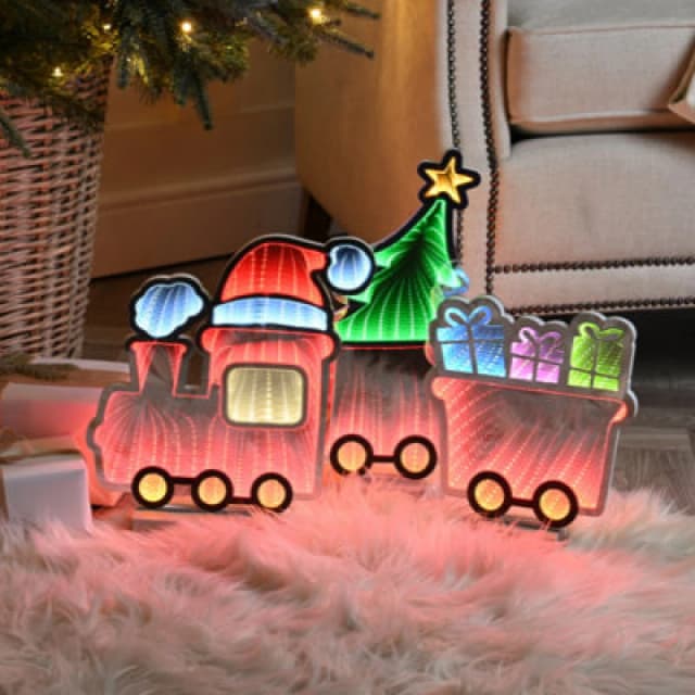 Festive Infinity Light Up Christmas Train - 70Cm