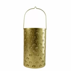 Large Gold Metal Cut Out Candle Holder