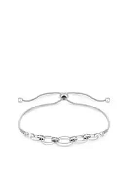Jon Richard Silver Plated Polished Link Chain Bracelet, Silver, Women