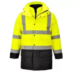 Oxford Weave 300D Class 3 Hi Vis 5-in1 Executive Jacket Yellow / Black 2XL