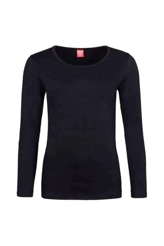 SOCKSHOP Heat Holders 1 Pack 0.45 TOG Long Sleeve Vest Black