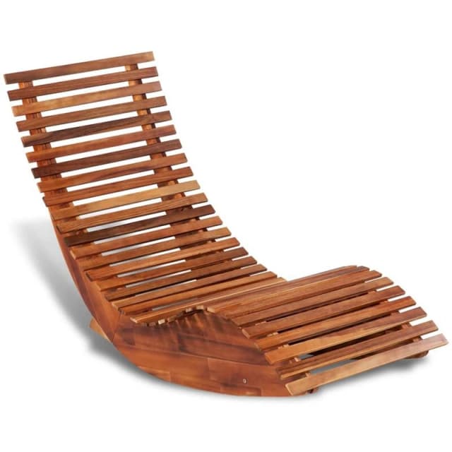 vidaXL Rocking Sun Lounger Acacia Wood Garden Patio Recliner Rocker Chair Seat