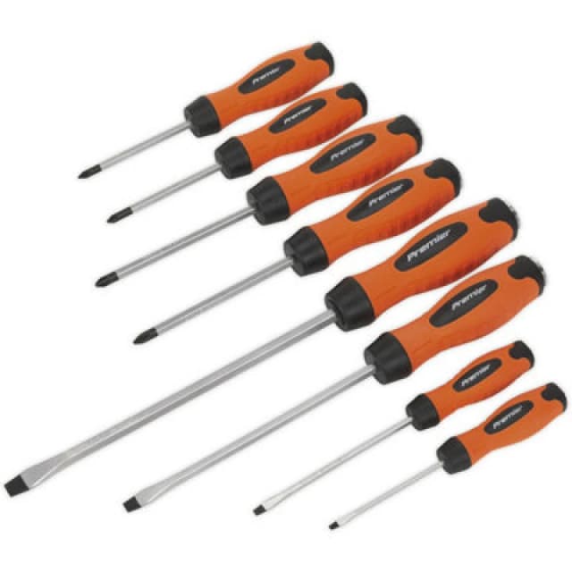 Loops 8 PACK - Hi-Vis Orange Hammer Through Screwdriver Set - Hammer Strike Chisel Cap Orange