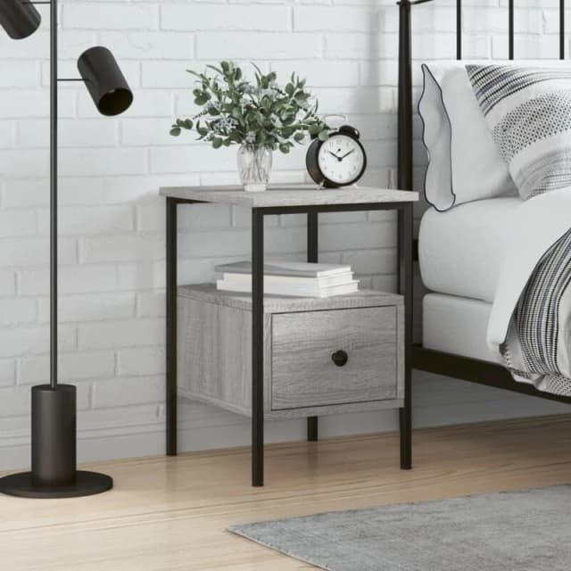 VIDAXL Bedside Cabinet Grey Sonoma 34x36x50cm Engineered Wood Vidaxl 8720845940089