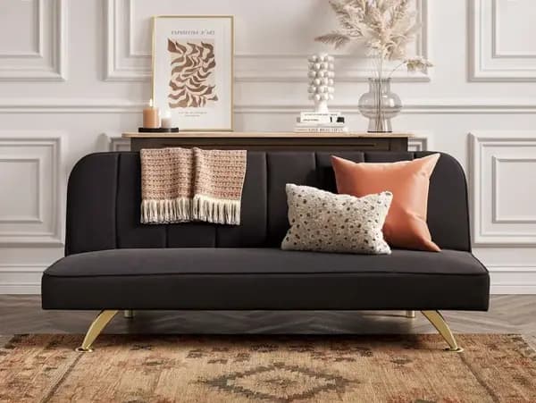 LPD Burlington Black Velvet Sofa Bed