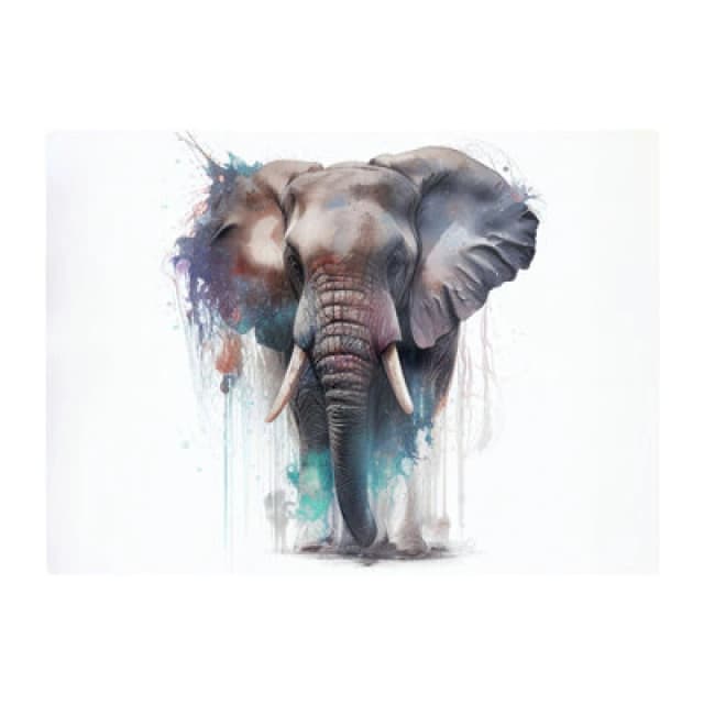 Warren Reed Designer Elephant Splashart Glass Chopping Board