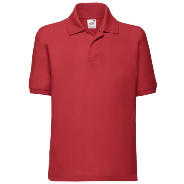 Fruit of the Loom 65 35 Pique Polo Shirt Pack of 2 in Red Size: 12-13 Years Red Unisex 12-13 Years