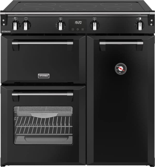Stoves Richmond 90Ei TCH 90cm Electric Range Cooker with Induction Hob - Black - A/A/A Rated