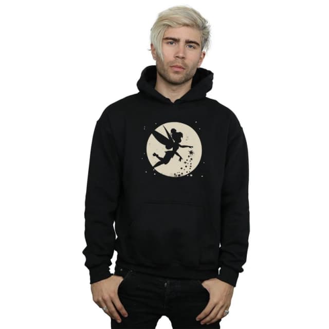 Disney Men Tinkerbell Moon Cropped Hoodie in Black Size: Small Black S Male 5057864053111