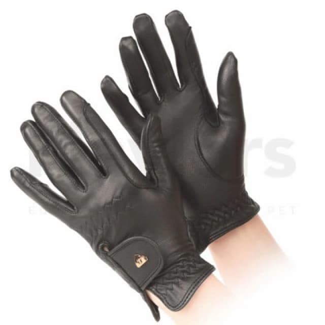 Aubrion Aubrion Men Leather Riding Gloves in Black Size: X-Small Black XS Male 5059958375123