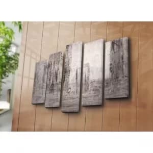 5PATK-219 Multicolor Decorative Canvas Painting (5 Pieces)