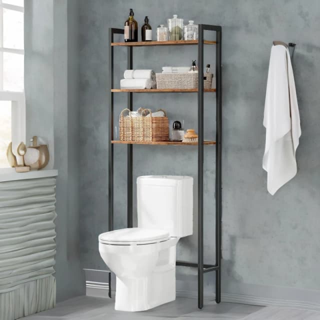 Rafaelo Mobilia Over Toilet Storage Unit in Brown Brown Unisex