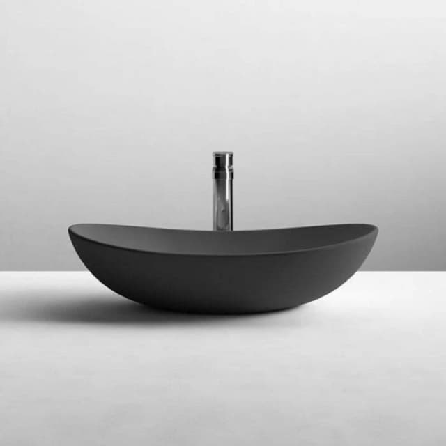 NUIE Nuie - Vessel Oval Sit-On Countertop Basin 615mm Wide - Matt Black NBV459