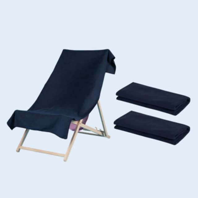 OHS OHS 2 x Plain Microfiber Quick Dry Bath Beach Towel in Navy Size: Bath Towel Navy Bath Towel Unisex 5027434173945