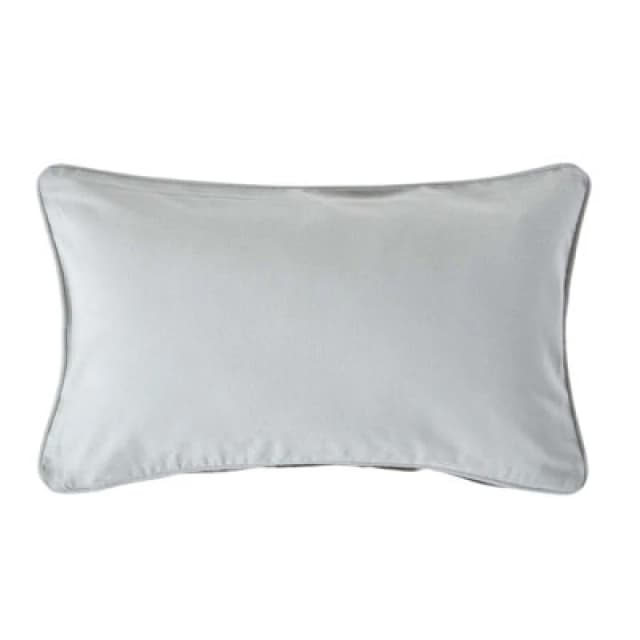 Homescapes Cotton Plain Grey Rectangular Cushion Cover, 30 X 50 Cm