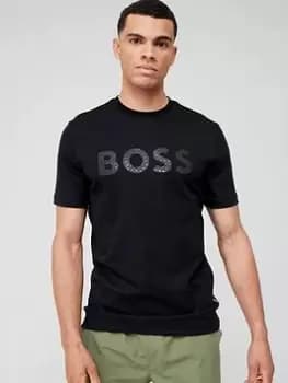 BOSS Tiburt 338_hc Large Logo T-Shirt - Black, Size XL, Men