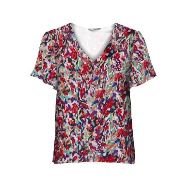 Only Womens v-neck T-Shirt Only Elizabeth Multicolore Female XS