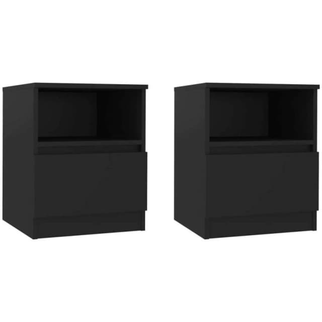 VIDAXL Bed Cabinets 2 pcs Black 40x40x50cm Engineered Wood Vidaxl 8720286557655