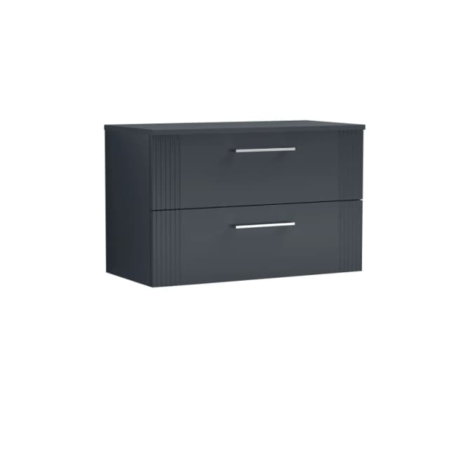 Balterley 2 Drawer Wall Hung Vanity Colour Match Worktop 800mm Black