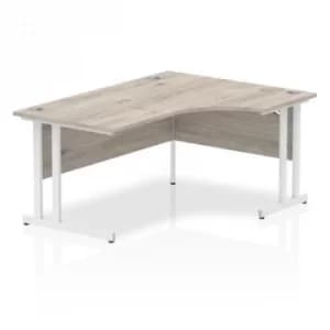 Impulse 1600 Right Hand White Crescent Cantilever Leg Desk Grey Oak