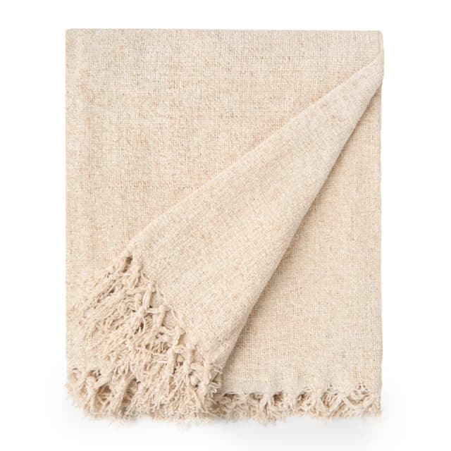 Emma Barclay Throw Blanket Soft Chenille Darcy Natural unisex 152x203cm