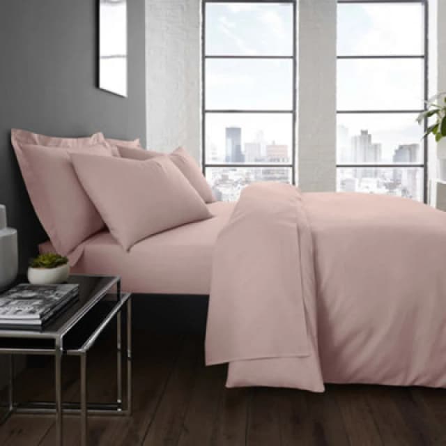 Serene 'Plain Dyed' Soft Touch 32cm Fitted Bed Sheet Light Pink