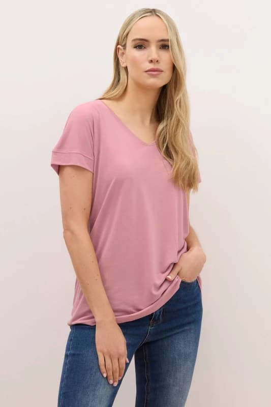 Long Tall Sally Tall Premium V-Neck T-Shirt Pink