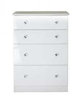 Swift Lumiere Ready Assembled High Gloss 4 Drawer Deep Chest With Lights
