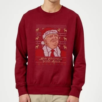 Make Christmas Great Again Christmas Sweatshirt - Burgundy - XXL