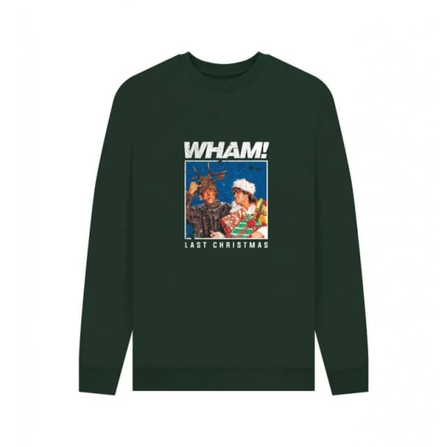 Wham Mens Last Christmas Sweatshirt in Bottle Green Size: Medium Bottle Green Male M