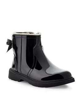 UGG Girls Lynde Patent Ankle Boot - Black, Size 10 Younger