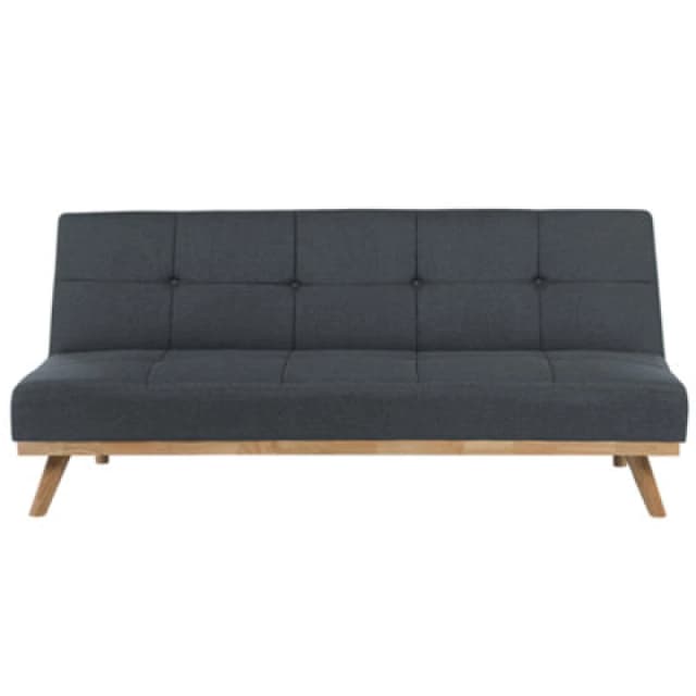 Beliani Sofa Bed 3 Seater Froya Fabric Dark Grey