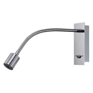 09diyas - Wall lamp with reading light Winslow Polished chrome 1 bulb 14.5cm