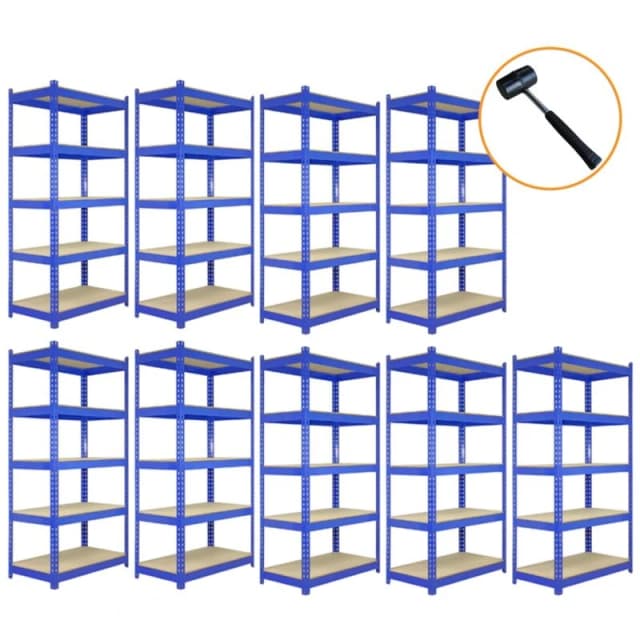 MONSTER RACKING Monster Racking - 9 x Blue Racking Bay Unit 5 Tier Heavy Duty Steel Metal 280kg 5060225635765