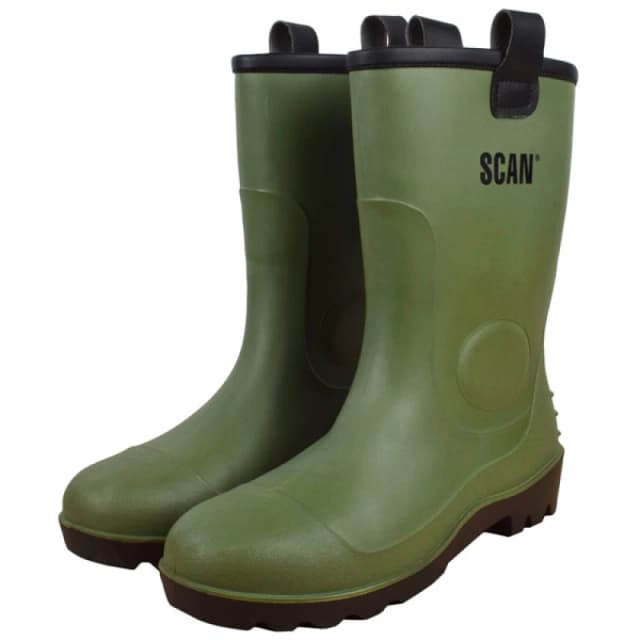 Scan Fleece Lined Wellington Boots Green Size 12 FWWELFL12