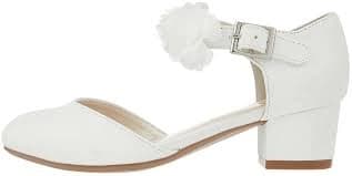 Monsoon Girls Macaroon Corsage Two Part Shoes - Ivory, Size 7 Younger