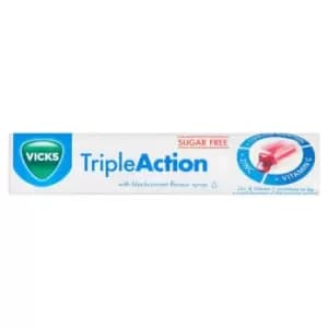 Vicks Triple Action Lozenges Blackcurrent Sugar Free