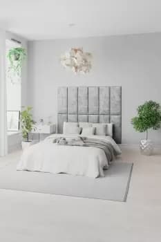 EasyMount Wall Mounted Upholstered Panels, Modular DIY Headboard in Distressed Velvet Fabric (Pack of 2)