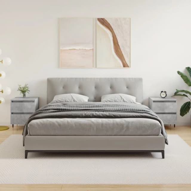 VIDAXL Bedside Cabinets 2 pcs Concrete Grey 40x35x50cm Engineered Wood Vidaxl 826869