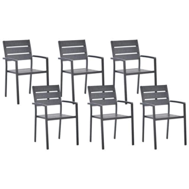 Beliani Set Of 6 Garden Chairs Vernio Black