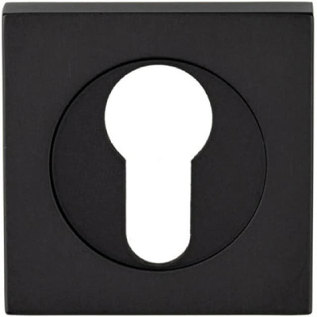 Loops Square Euro Profile Escutcheon 52 x 52mm Concealed Fix Matt Black unisex