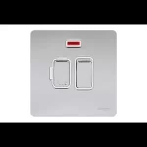 Schneider USFP 13A Switched Fused Spur & Neon White Insert Polished Chrome - GU5411WPC