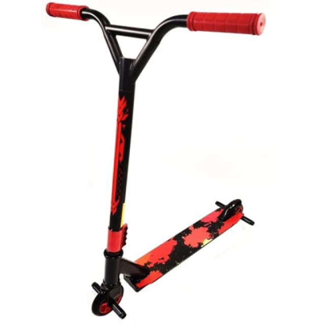 Rexco Red Stunt Scooter Kids Adults Fixed Bar Pro Push Kick 360 Degree Wheel Trick Street